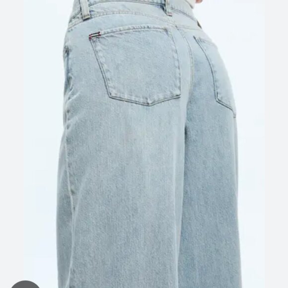 Alice + Olivia HARPER MID RISE SUPER BAGGY JEAN Rockstar Blue 29 $330 - Picture 5 of 12